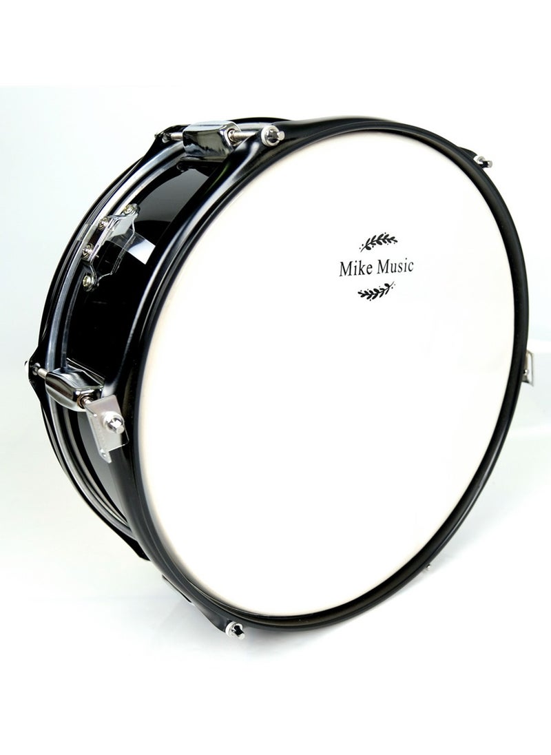 null - 14 x 5.5 Inches Black Snare Drum with Stand by Mike Music - Ideal for Beginners and Professional Drummers - Image 1