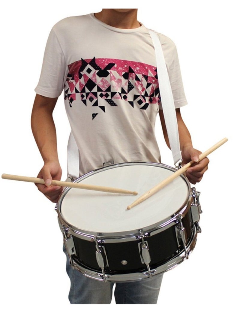 null - 14 x 5.5 Inches Black Snare Drum with Stand by Mike Music - Ideal for Beginners and Professional Drummers - Image 1