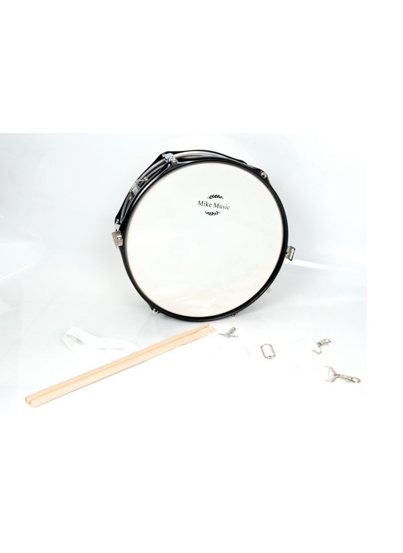 null - 14 x 5.5 Inches Black Snare Drum with Stand by Mike Music - Ideal for Beginners and Professional Drummers - Image 1