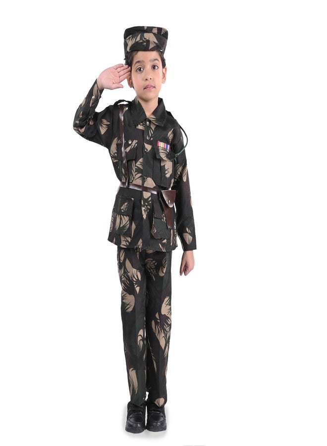 DESI ANDAAZ Freedom Fighters& National Heros Freedom Fighters Dress for Kids|Independence Day Republic Day Fancy Dress For Schools Plays & Competition Police,Army,Shubash chandra Bose(7-8Years) - Image 1