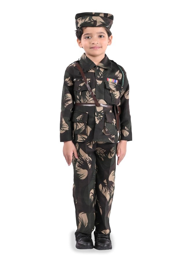 DESI ANDAAZ Freedom Fighters& National Heros Freedom Fighters Dress for Kids|Independence Day Republic Day Fancy Dress For Schools Plays & Competition Police,Army,Shubash chandra Bose(7-8Years) - Image 2