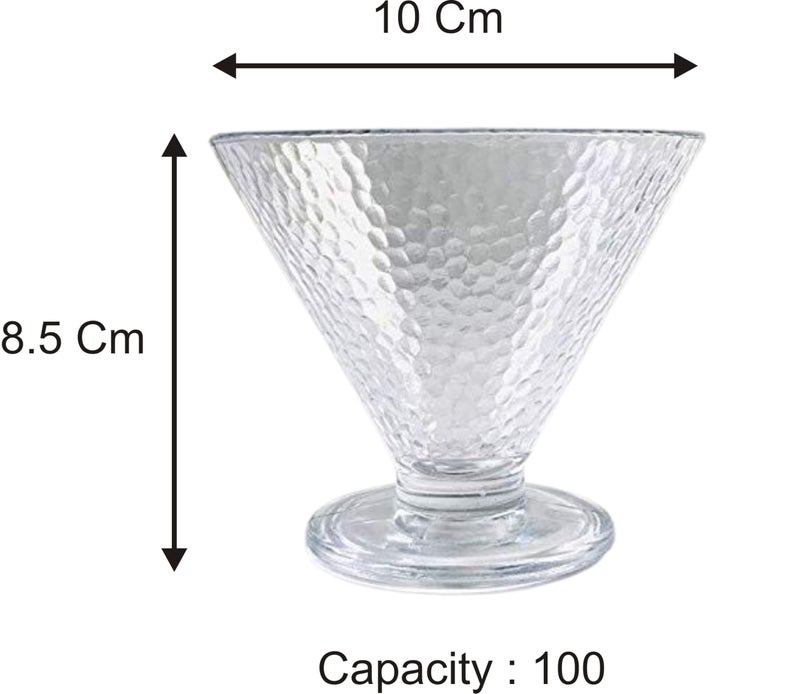 Somil Stylish Ice Cream Bowl for Ice Cream, Dessert and Pudding, Clear, 100 Ml, 10 X 10 X 8.5 Cm - Image 5