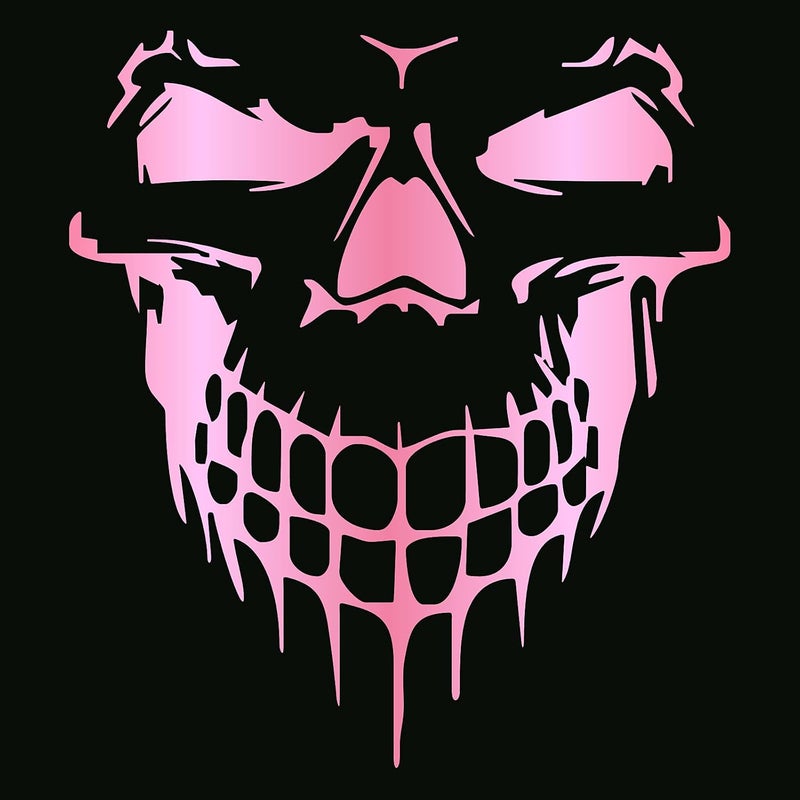 HungMieh Skull Stickers and Decals for Car Windows Doors and Trucks, 3D Skull Decals and Signs for Car Styling, Laser Skull Bumper Stickers for Car Decor, Chrome Pink, 6.97" - Image 3