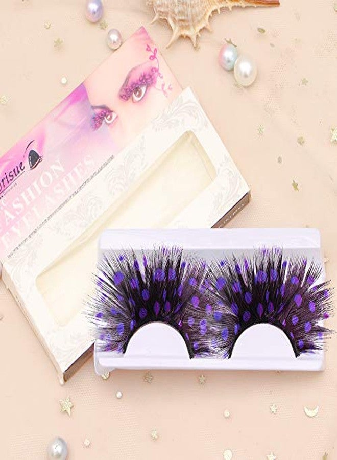 Dorisue Purple eyelashes Dramatic lashes bold Mermaid lashes drag anime lashes for Party and halloween 1 pair P19 - Image 5