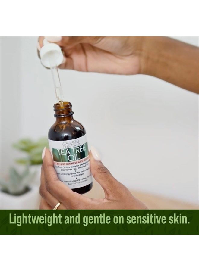 Advanced Clinicals Tea Tree Oil Facial Skin Care Serum Spot Treatment Targets Redness, Bumps, Acne, & Dry Itchy Skin - Pure Tea Tree Skincare W/Vitamin E, Witch Hazel, & Sunflower Extract, 1.8 Fl Oz - Image 4