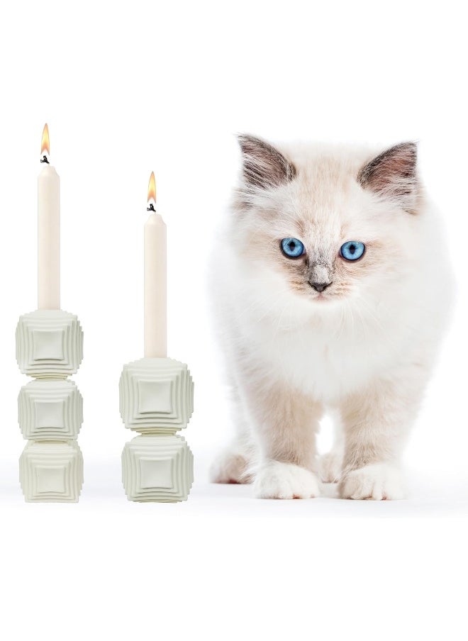 YINZUO YINZUO Modern Decorative Stylish Candle Holder White Plastic Fiber Taper Candle Holder with Artistic Open Best Design for Home Decor, Dining Table, or Mantel Display (Design 5)  - Image 5