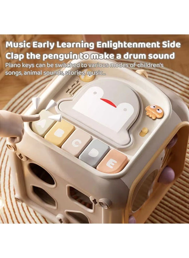 Montessori Toys,7 in 1  Busy Activity Cube,Baby Activity Center Shape Sorter,  Shape Sorter Cube,Early Learning Interactive Montessori Toys Gifts for Toddlers Boys Girls,  Learning Fine Motor Skills,for Travel Toddlers Kids Children Baby - Image 4