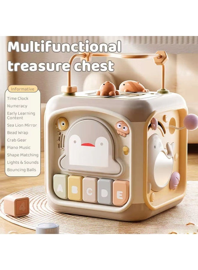 Montessori Toys,7 in 1  Busy Activity Cube,Baby Activity Center Shape Sorter,  Shape Sorter Cube,Early Learning Interactive Montessori Toys Gifts for Toddlers Boys Girls,  Learning Fine Motor Skills,for Travel Toddlers Kids Children Baby - Image 3