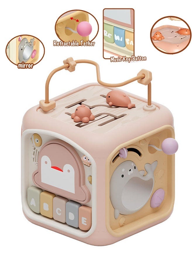 Montessori Toys,7 in 1  Busy Activity Cube,Baby Activity Center Shape Sorter,  Shape Sorter Cube,Early Learning Interactive Montessori Toys Gifts for Toddlers Boys Girls,  Learning Fine Motor Skills,for Travel Toddlers Kids Children Baby - Image 2