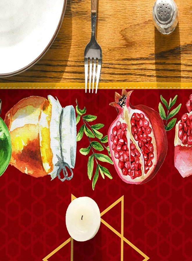 Yarcooly زينة رأس السنة العبرية، مفرش طاولة رأس السنة العبرية، غطاء طاولة رأس السنة العبرية، زينة شانا توفا، زينة رأس السنة العبرية لحفلات المنزل - Image 4