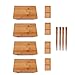 BambooMN BambooMN Bamboo Sushi Board Tray, Chopsticks and Compartment Sauce Dish, 8.3" Rectangle - 4 Sets  - Image 2