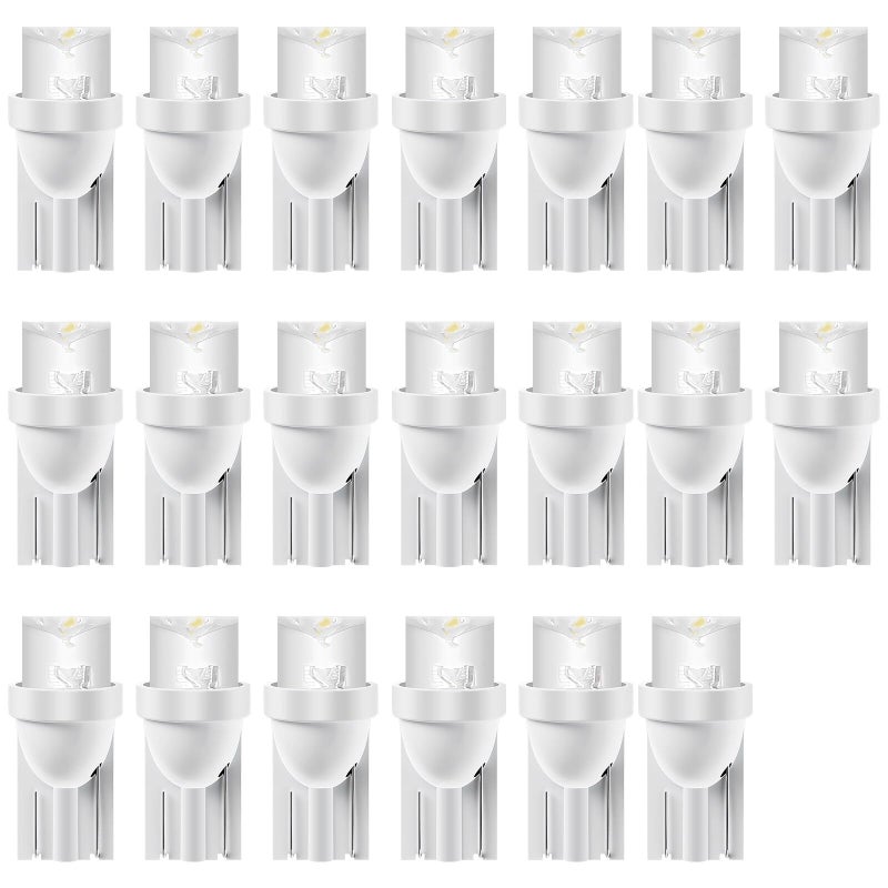20 Pack White T10 168 194 Led Bulbs Instrument Cluster Panel Dash Spread Light