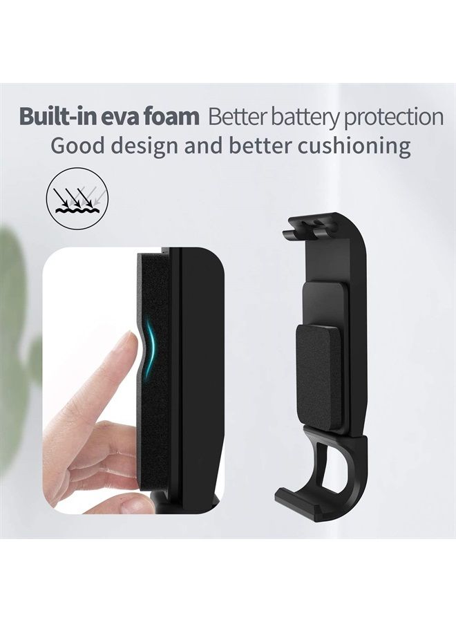 TELESIN غطاء بطارية من الألومنيوم لكاميرا GoPro Hero 11 Hero 10 Hero 9 باللون الأسود، مشبك جانبي قابل للإزالة مع منفذ شحن من النوع C، ملحقات شاحن بطاريات مريحة لكاميرا GoPro 11 10 9