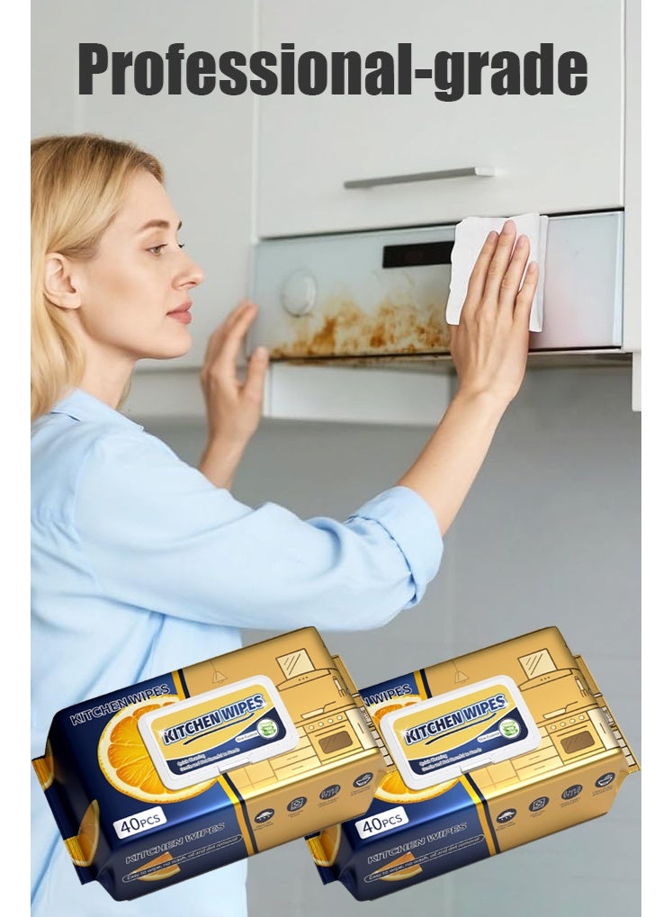 Kitchen Cleaning Wipes Airfryer Cleaner for Microwave, Air Fryers,Cooktops,Appliance Kitchen Cleaning Cloths Professional Grade Heavy-Duty Cleaning Stove Cleaner Lys (160 Total Wipes) (Pack of 2) - Image 4