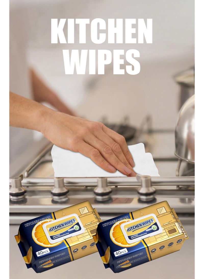 Kitchen Cleaning Wipes Airfryer Cleaner for Microwave, Air Fryers,Cooktops,Appliance Kitchen Cleaning Cloths Professional Grade Heavy-Duty Cleaning Stove Cleaner Lys (160 Total Wipes) (Pack of 2) - Image 1