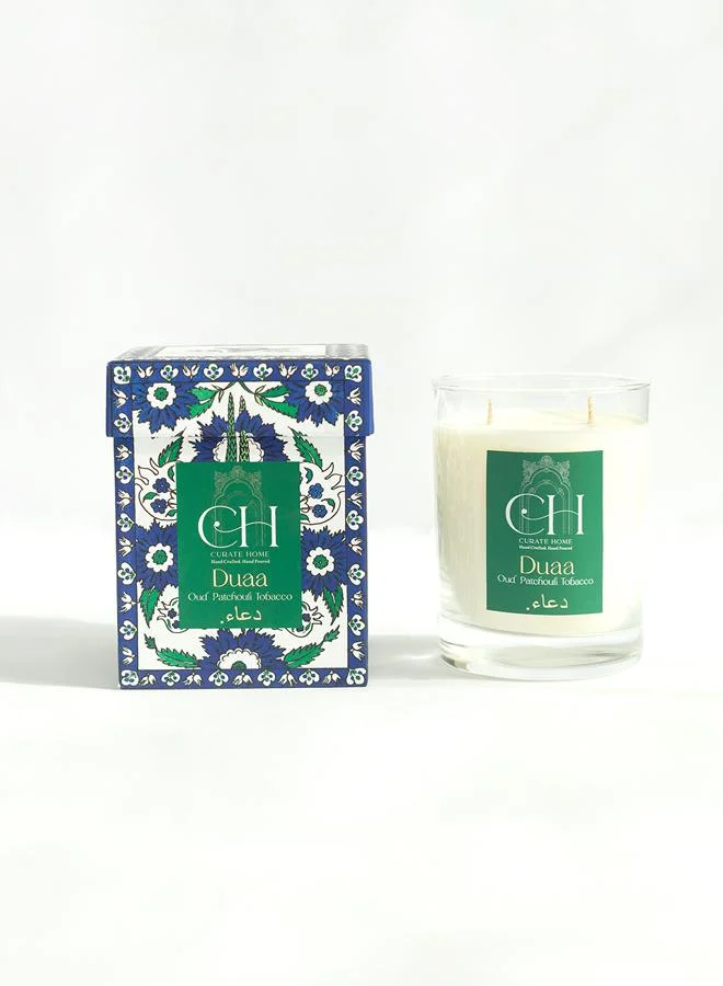 Curate Home Duaa Candle - Oud Patchouli -300g, Soy wax candle