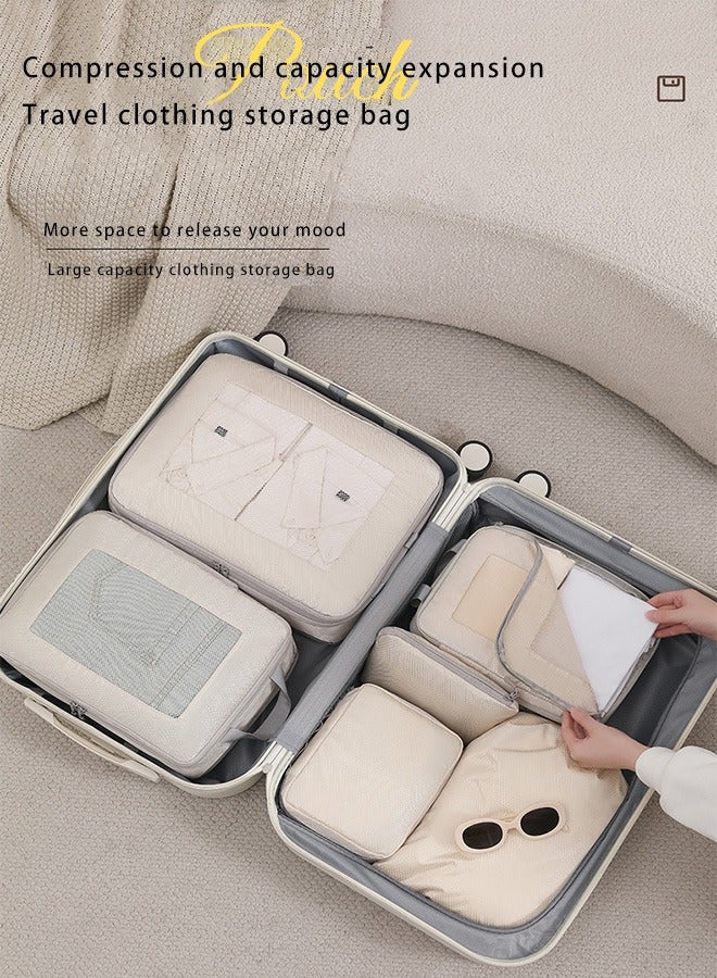 9 Set Compression Packing Cubes for Travel,Lightweight Vacation Travel Essentials，Travel Accessories for Suitcase Organizer Bags Set ， Compressible Expandable Travel Packing Organizer with Double Zipper, Travel Essentials for Carry on Luggage，Durable Luggage Organizer Travel Bags，Grey - Image 3