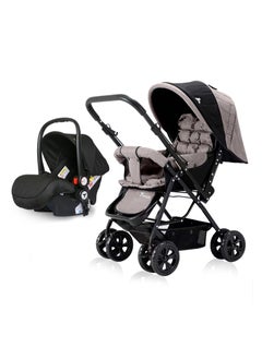 TEKNUM Reversible Travel System With Ergonomically Designed Baby Car Seat - Khaki  - Image 1