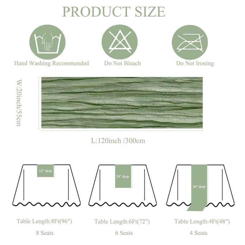 Seveups 12Pack Sage Green Cheese Cloth Table Runner 10Ft Cheesecloth Table Runner Boho Gauze Table Runners Sage Green Wedding Decor for Party Bridal Shower Thanksgiving Christmas - Image 4