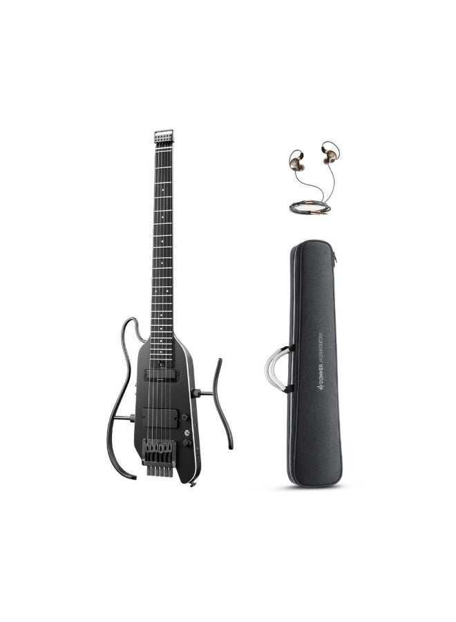 دونر طقم جيتار كهربائي صامت للسفر من دونر HUSH-X PRO – أسود - Image 3