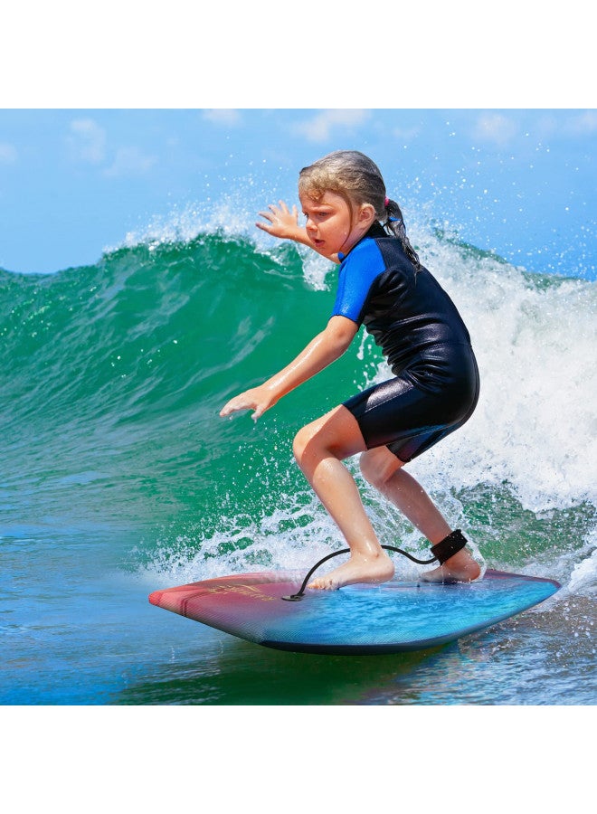 RAYWER Body Board Lightweight with EPS Core, HDPE Slick Bottom , Leash & Adjustable Wrist Rope, Great Surfing for Kids and Adults (Blue, 33-INCH) - Image 4