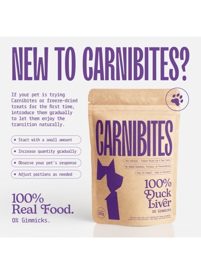 Carnibites Duck Liver Freeze-Dried Treats for Cats & Dogs – Nutrient-Dense, Single-Protein Snack - Image 5