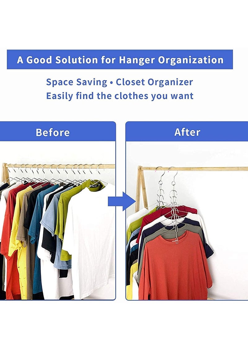 KASTWAVE 4 Piece Stainless Steel Hanger Chain, Closet Organizer and Storage, Space Saving Hanger, Great for Shirts Pants Dress Coat, College Dorm Room Essentials Wardrobe Chain  - Image 4