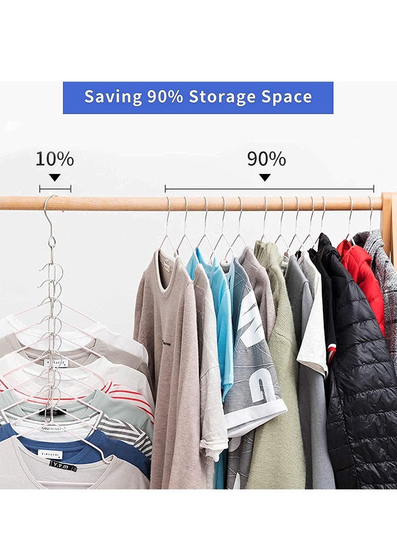 KASTWAVE 4 Piece Stainless Steel Hanger Chain, Closet Organizer and Storage, Space Saving Hanger, Great for Shirts Pants Dress Coat, College Dorm Room Essentials Wardrobe Chain  - Image 3
