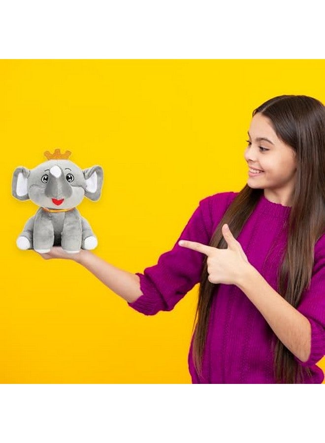 Webby Plush Cute Crown Elephant Soft Toy for Kids - 20 CM - Image 5