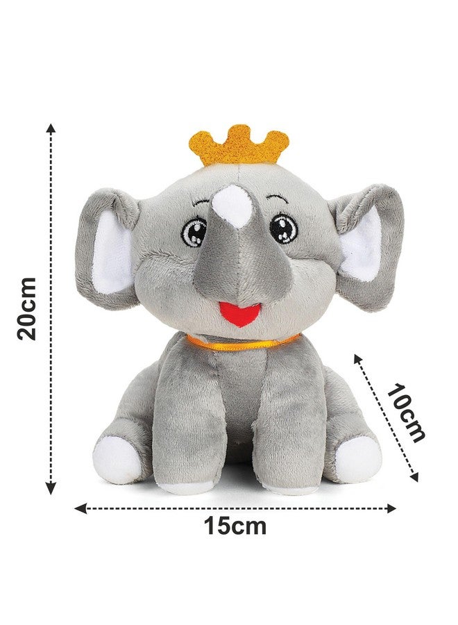 Webby Plush Cute Crown Elephant Soft Toy for Kids - 20 CM - Image 3