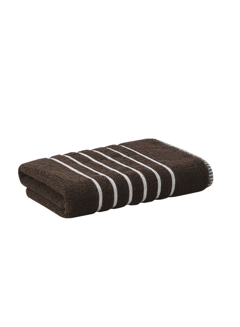 AURIO Premium 100% Cotton Bath Towel Set of 2 – Large 70x140 cm Ultra-Absorbent Plush Body Towels with Nautical Six-Stripe Dobby Border – Elegant Luxury Collection - Image 3