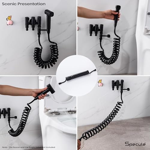Specule Black Ultra-Flexible Spring Shower Hose Pipe | Jet Spray Tube for Hand Shower | Health Faucet & Toilet Spray | Tangle-Free Design | Durable Build | Sleek Matte Finish - Image 4