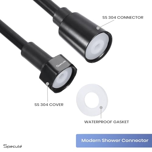 Specule Black Ultra-Flexible Spring Shower Hose Pipe | Jet Spray Tube for Hand Shower | Health Faucet & Toilet Spray | Tangle-Free Design | Durable Build | Sleek Matte Finish - Image 3