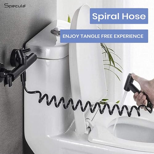 Specule Black Ultra-Flexible Spring Shower Hose Pipe | Jet Spray Tube for Hand Shower | Health Faucet & Toilet Spray | Tangle-Free Design | Durable Build | Sleek Matte Finish - Image 2