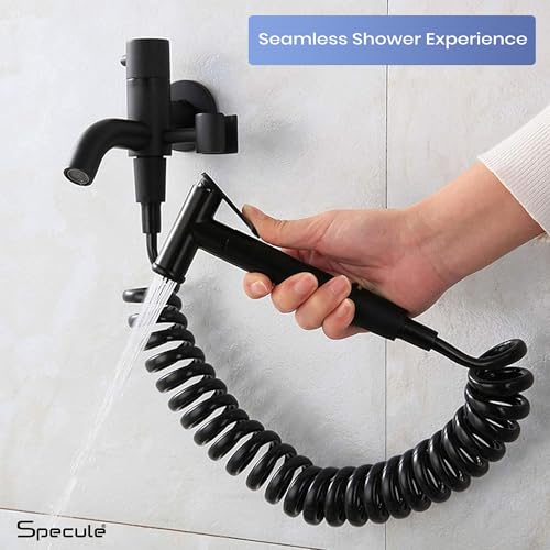 Specule Black Ultra-Flexible Spring Shower Hose Pipe | Jet Spray Tube for Hand Shower | Health Faucet & Toilet Spray | Tangle-Free Design | Durable Build | Sleek Matte Finish - Image 5