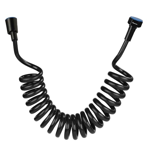 Specule Black Ultra-Flexible Spring Shower Hose Pipe | Jet Spray Tube for Hand Shower | Health Faucet & Toilet Spray | Tangle-Free Design | Durable Build | Sleek Matte Finish - Image 1