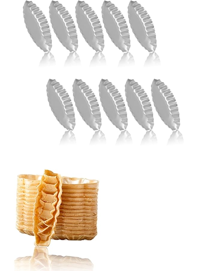 10 Aluminum Egg Tart Moulds - Boat Shape Baking Pans for Puddings, Cakes, and Pastries. Reusable DIY Cake Decor Tools for Perfect Treats!