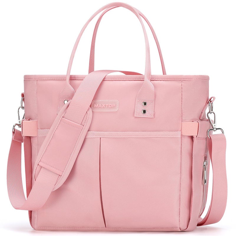 MAXTOP Lunch Bag Women for Work Insulated Thermal Lunch Box with WideOpen Pocket Reusable Leakproof Cooler Bags with Removable Shoulder Strap for Teacher Nurse Office Picnic Travel Pink