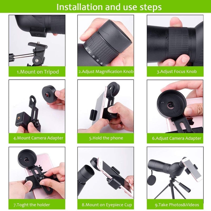 Real Instruments 20-60x60 Magnification Zoom HD,Monocular for Adults and Children,High Power Telescope Gadget, with Built-in Compass (MC-20-60x60) - Image 4