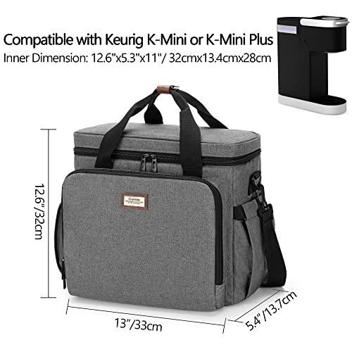 CURMIO Coffee Maker Travel Bag Compatible with Keurig K-Mini or K-Mini Plus, Single Serve Coffee Brewer Carrying Case with Multiple Pockets for K-Cup Pods, Travel Mugs, Gray (Bag Only, Patent Design) - Image 5