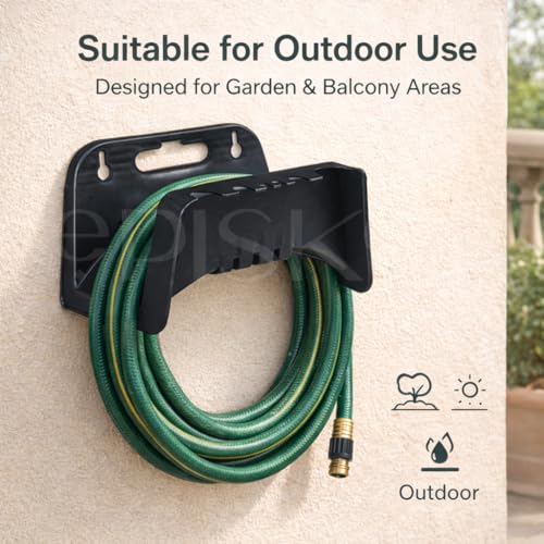 Episkey Plastic Wall-mounted Hosepipe Holder, Bracket For Garden Hose, HWD 15 x 24 x 15 cm, 1 piece (Multicoloured) (PLASTIC_HOSE_STAND) - Image 5