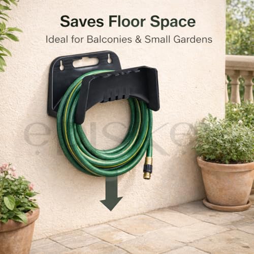 Episkey Plastic Wall-mounted Hosepipe Holder, Bracket For Garden Hose, HWD 15 x 24 x 15 cm, 1 piece (Multicoloured) (PLASTIC_HOSE_STAND) - Image 3