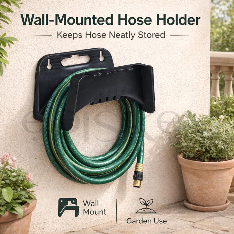 Episkey Plastic Wall-mounted Hosepipe Holder, Bracket For Garden Hose, HWD 15 x 24 x 15 cm, 1 piece (Multicoloured) (PLASTIC_HOSE_STAND) - Image 2