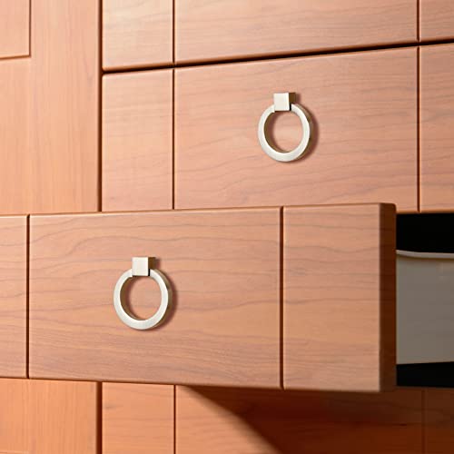 Rddconkit Modern Cabinet Drawer Pull Handle Dresser Wardrobe Cupboard Knob Ring Pack of 4 (Brushed) - Image 5