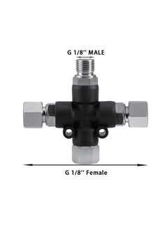 SHIELD PLUS SHIELD PLUS 3 Way Airbrush Air Hose Splitter Manifold with 18 inch BSP Fittings Spray Connector Push to Connect Fittings  - Image 3