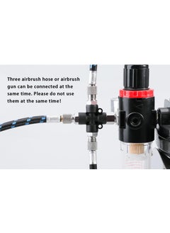 SHIELD PLUS SHIELD PLUS 3 Way Airbrush Air Hose Splitter Manifold with 18 inch BSP Fittings Spray Connector Push to Connect Fittings  - Image 4