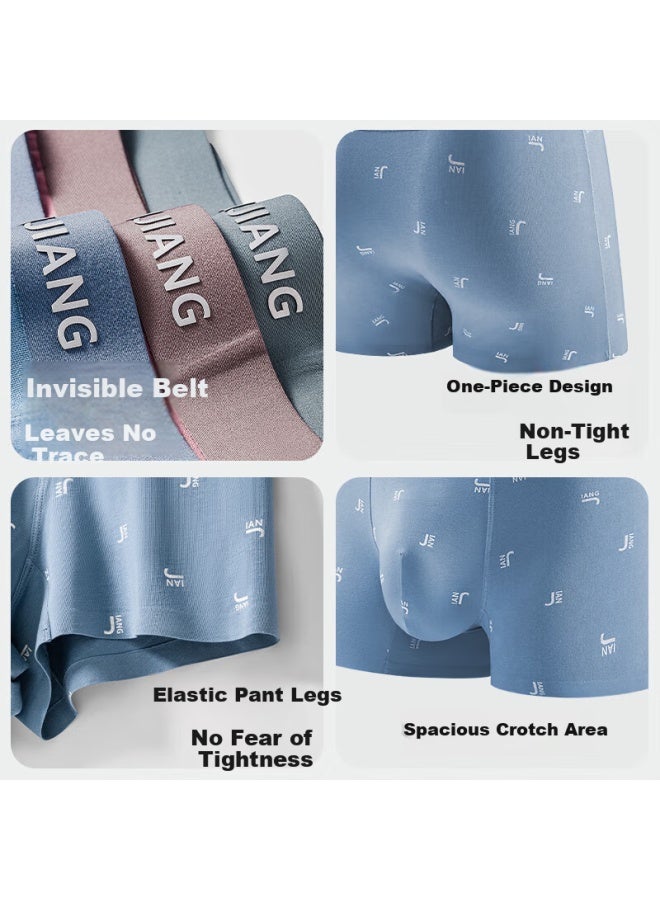 Athlete Jianjiang Men's Underwear Men's Australian Elastic Cotton Seamless Boxer Briefs 5a Antibacterial Boxer Briefs Head Seamless 3-pack - Image 2