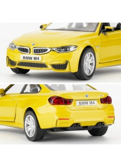 RMZ City RMZ City 1/36 BMW M4 Alloy Car Model, Pull Back Function Toy Car, Suitable for Collecting and Decorating Model Toys, a Birthday Gift for Boys and Girls (Yellow)  - Image 4