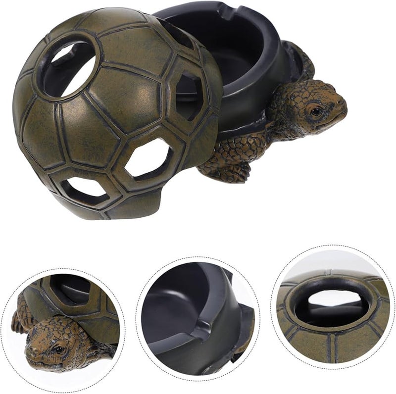 منفضة سجائر سلحفاة كلاسيكية إبداعية، زينة راتنجية ديكورية لعرضها في غرفة المعيشة أو البار أو المكتب أو على الطاولة - Image 4