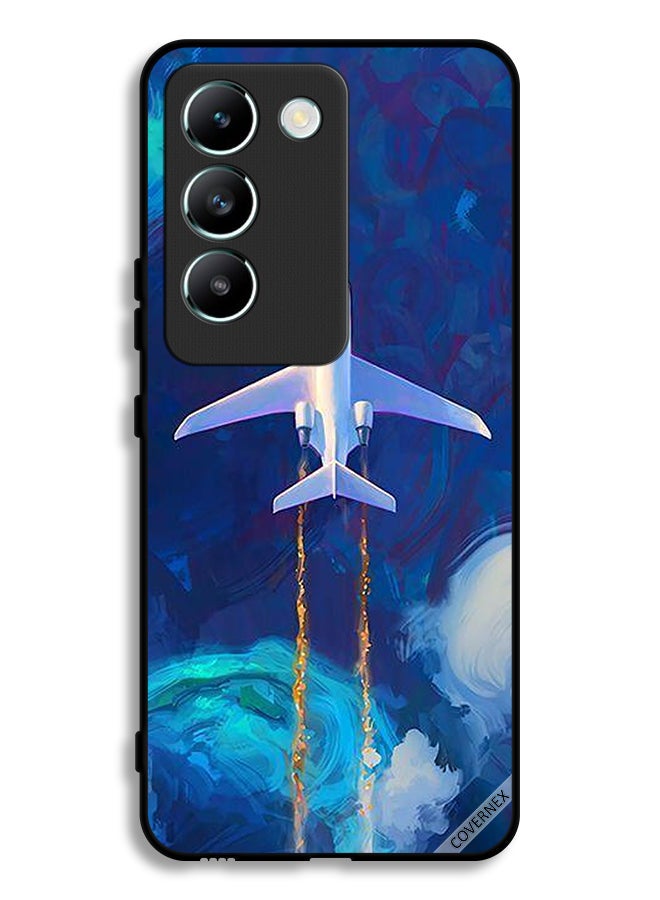 Covernex Vivo V30 Lite 4G Protective Case Cover Airplane Art - Image 1